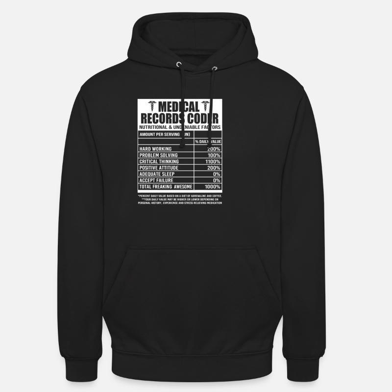 Programmeur médical Codeur médical - Sweat-shirt à capuche unisexe - noir
