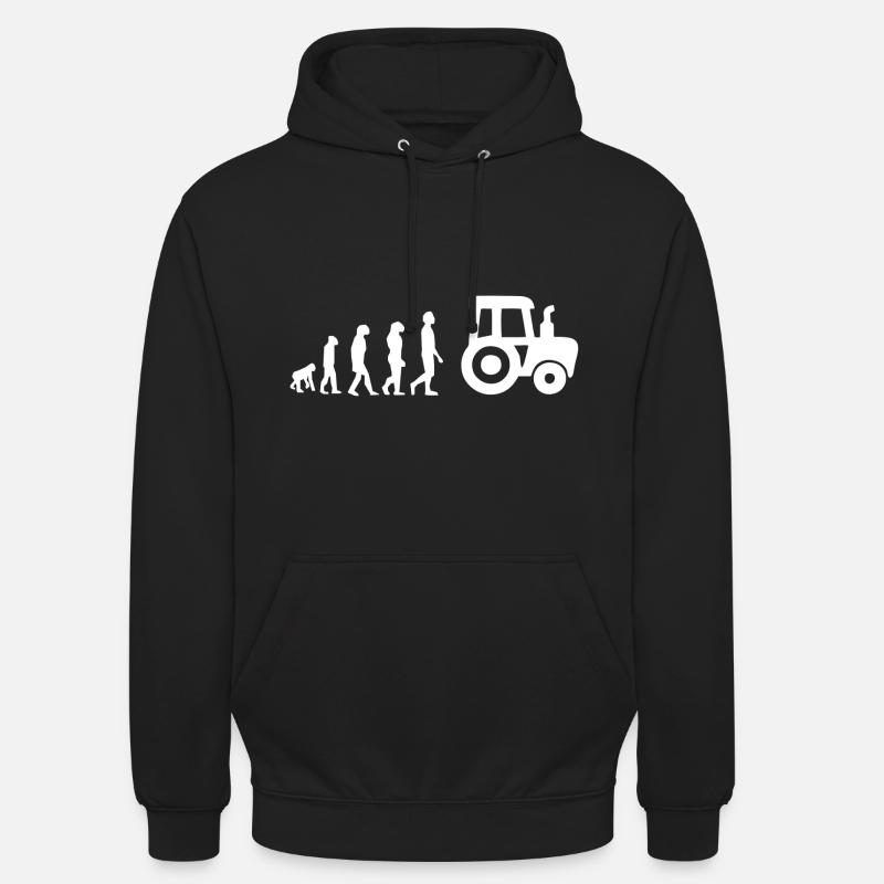 Tracteur évolution - Sweat-shirt à capuche unisexe - noir