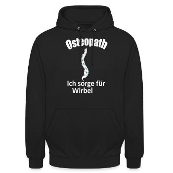 Osteopath, Ich sorge für Wirbel, shirt Geschenk - Unisex Hoodie - Schwarz - Vorne - Alina (178cm) & Michal (187cm)