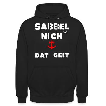 Sabbel nich dat geit Moin - Unisex Hoodie - Schwarz - Vorne - Alina (178cm) & Michal (187cm)