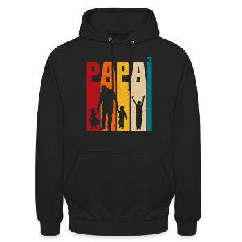 Papa 3 Kinder stolzer Vater 3 Kinder dreifacher Vater - Unisex Hoodie - Schwarz - Vorne - Alina (178cm) & Michal (187cm)
