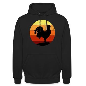 Chicken Lover Poultry Farmer Farming Vintage Retro - Unisex Hoodie - black - Front - Alina (178cm) & Michal (187cm)