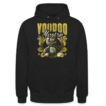 Voodoo Puppe Spruch Geschenkidee - Unisex Hoodie - Schwarz - Vorne - Alina (178cm) & Michal (187cm)