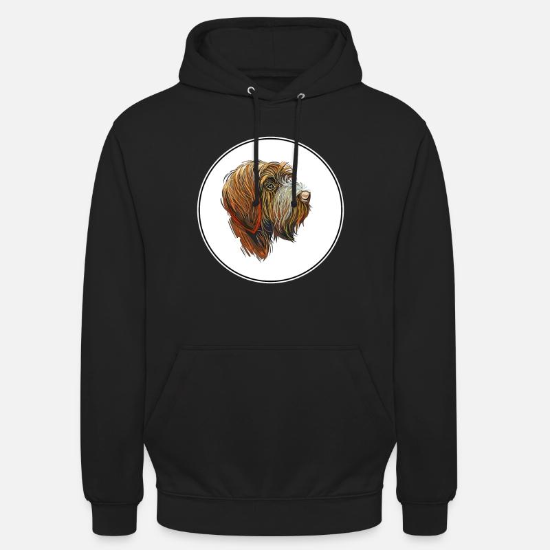 Drahthaar Pointing Griffon Dog Illustration - Unisex Hoodie - Schwarz