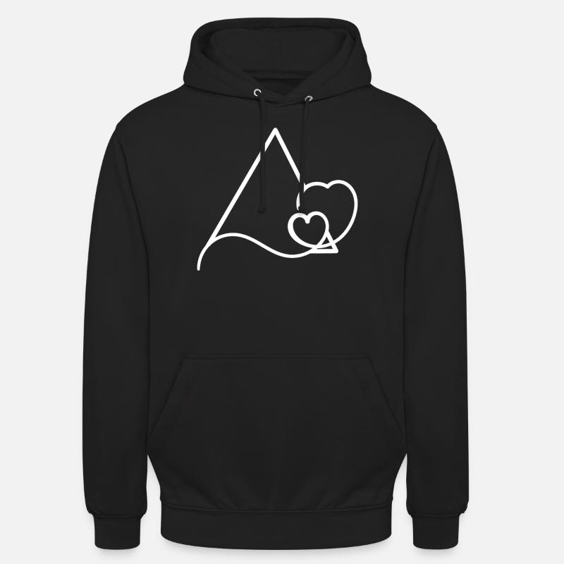 Triangular frame with hearts basic text Unisex Hoodie