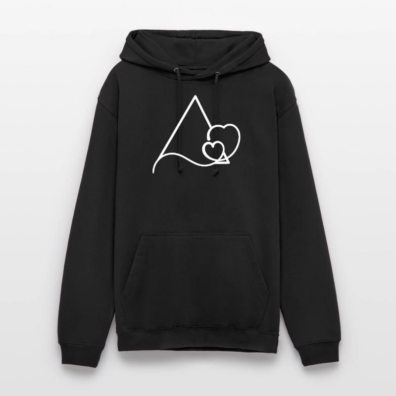 Triangular frame with hearts basic text Unisex Hoodie