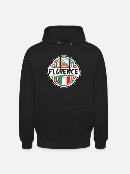 Firenze Italien Flag Badge Rejse Souvenir Frimærke - Hættetrøje unisex - sort