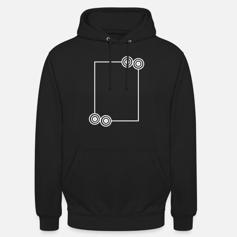 Elongated white frame basic text - Unisex Hoodie - black