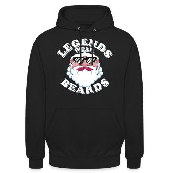 Legends wear beards - Unisex Hoodie - black - Front - Alina (178cm) & Michal (187cm)