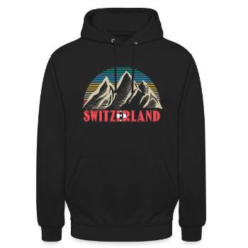Schweiz Schweizerisch Herkunft Geschenk - Unisex Hoodie - Schwarz - Vorne - Alina (178cm) & Michal (187cm)