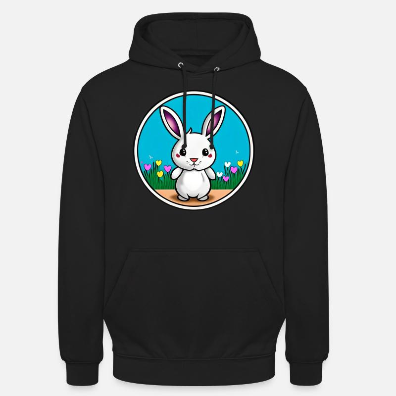 Lapin de Pâques mignon - Sweat-shirt à capuche unisexe - noir
