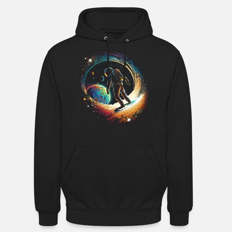 Surfeur de l’espace - Sweat-shirt à capuche unisexe - noir