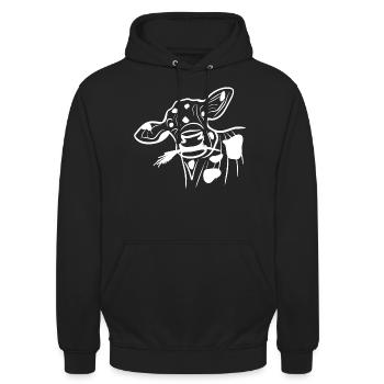Vache, vaches, vache laitière, ferme, animaux de ferme - Sweat-shirt à capuche unisexe - noir - Devant - Alina (178cm) & Michal (187cm)