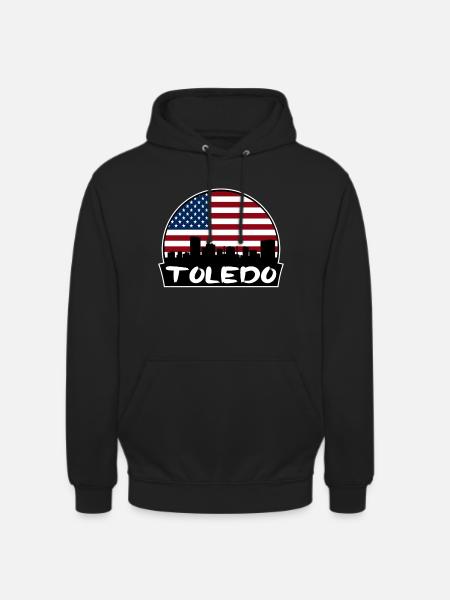 Toledo Ohio USA Flagge Skyline Silhouette Reisen - Unisex Hoodie - Schwarz