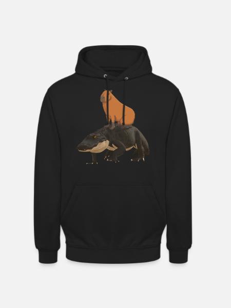 Capybara krokodille - Hættetrøje unisex - sort
