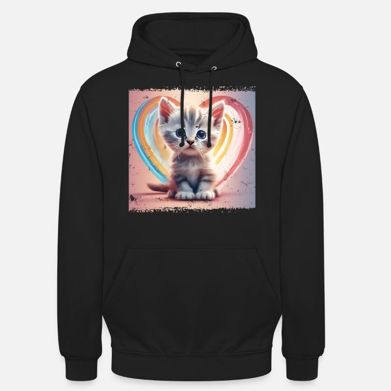 Herzliche Katze - Unisex Hoodie - Schwarz