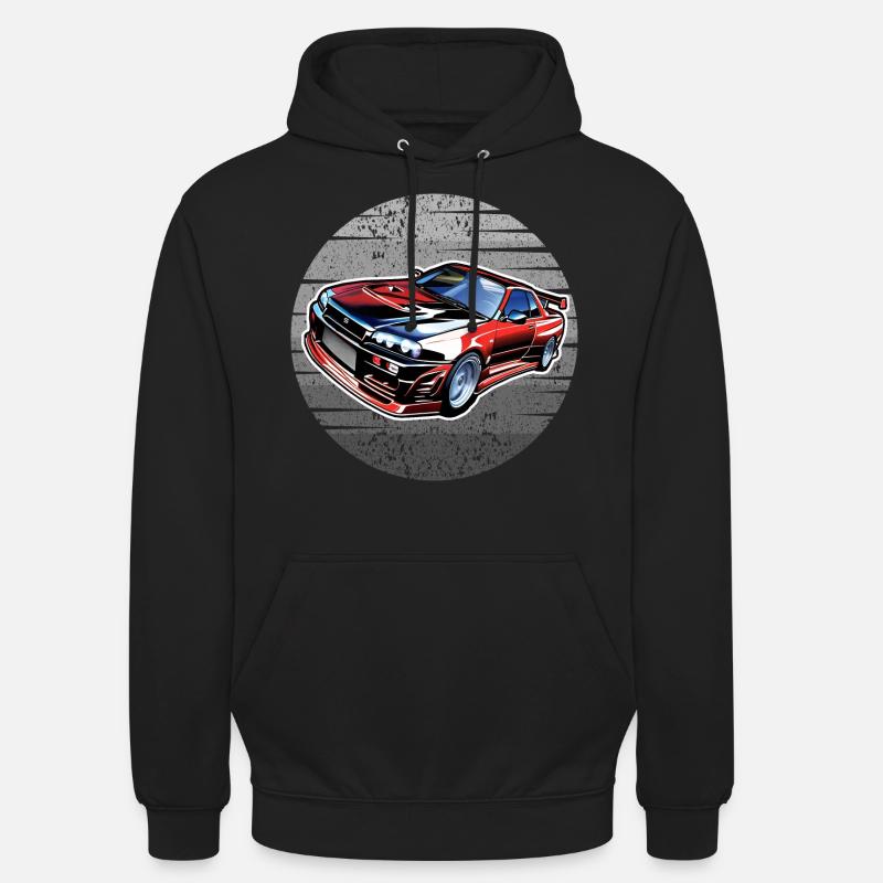 Jdm / Tuning / Turbocompresseur / Jantes / Chiptuning - Sweat-shirt à capuche unisexe - noir