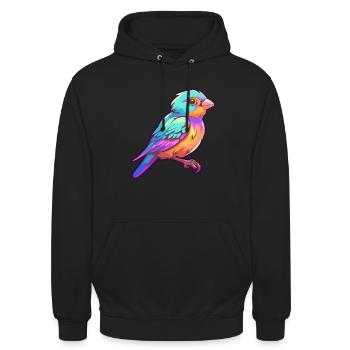Sparrow Colorful Watercolor Cartoon Kawaii Animal - Unisex Hoodie - black - Front - Alina (178cm) & Michal (187cm)