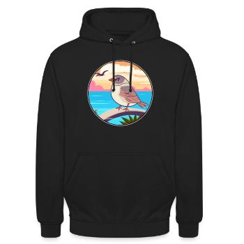 Sparrow Watercolor Cartoon Kawaii Clipart Animal - Unisex Hoodie - black - Front - Alina (178cm) & Michal (187cm)