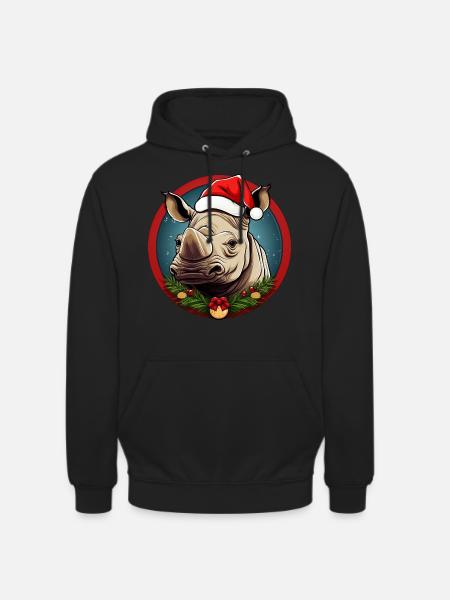 Rhinoceros Christmas - Unisex Hoodie - black
