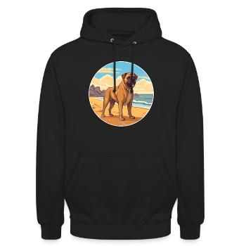 Perro de Presa Canario Hunderasse Cartoon Kawaii - Unisex Hoodie - Schwarz - Vorne - Alina (178cm) & Michal (187cm)