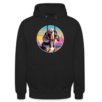 Ariege Pointer Hund Rasse Cartoon Kawaii Aquarell - Unisex Hoodie - Schwarz - Vorne - Alina (178cm) & Michal (187cm)