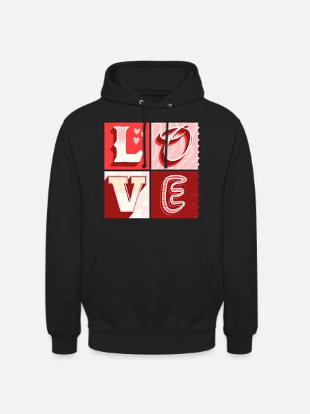 Amore Amore Scrittura Cuore Partner Coppia Innamorata - Felpa con cappuccio unisex - nero