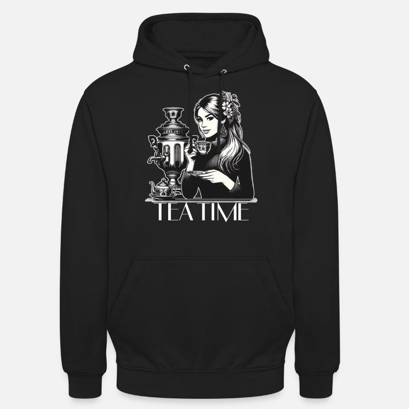 Samowar Teezeit Frau Geschenk - Unisex Hoodie - Schwarz