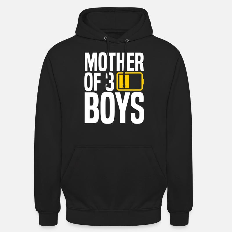 mère de 3 garçons - Sweat-shirt à capuche unisexe - noir