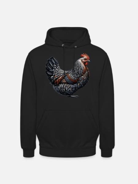 Funny Chicken Chicken Funny Image - Unisex Hoodie - black