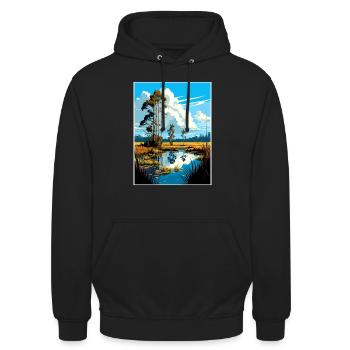 Big Cypress National Preserve Florida Souvenir - Unisex Hoodie - Schwarz - Vorne - Alina (178cm) & Michal (187cm)