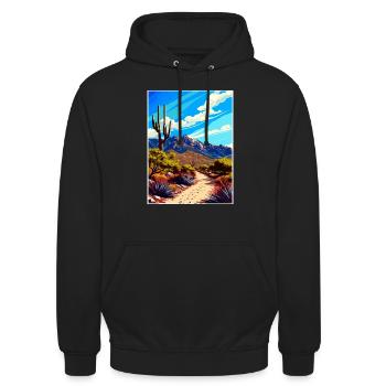 Catalina State Park Arizona Vintage Reiseposter - Unisex Hoodie - Schwarz - Vorne - Alina (178cm) & Michal (187cm)