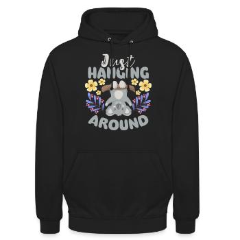 Eukalyptus Flauschig Beuteltier Outback - Unisex Hoodie - Schwarz - Vorne - Alina (178cm) & Michal (187cm)