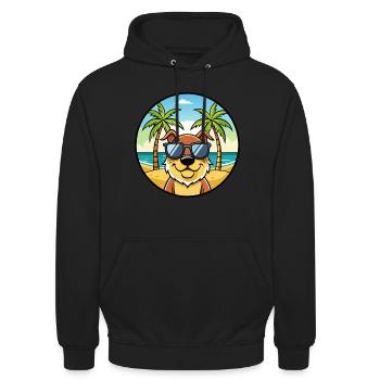 Berger De Beauce Dog Breed Cartoon Sunglass Beach - Unisex Hoodie - black - Front - Alina (178cm) & Michal (187cm)
