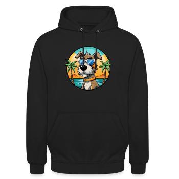 Istrischer Drahthaarhund Hunderasse Cartoon Beach - Unisex Hoodie - Schwarz - Vorne - Alina (178cm) & Michal (187cm)