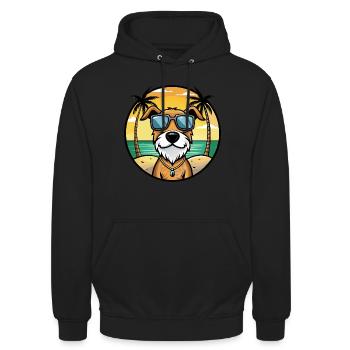 Istrischer Drahthaarhund Hunderasse Cartoon Beach - Unisex Hoodie - Schwarz - Vorne - Alina (178cm) & Michal (187cm)