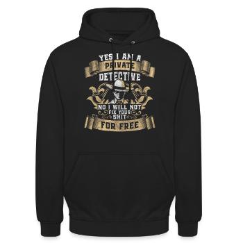 Schnüffler Hinweis Fährte Polizei - Unisex Hoodie - Schwarz - Vorne - Alina (178cm) & Michal (187cm)