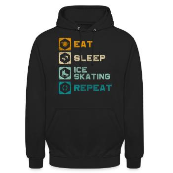 patineurs patinoires patinoire hobby patinage de vitesse - Sweat-shirt à capuche unisexe - noir - Devant - Alina (178cm) & Michal (187cm)