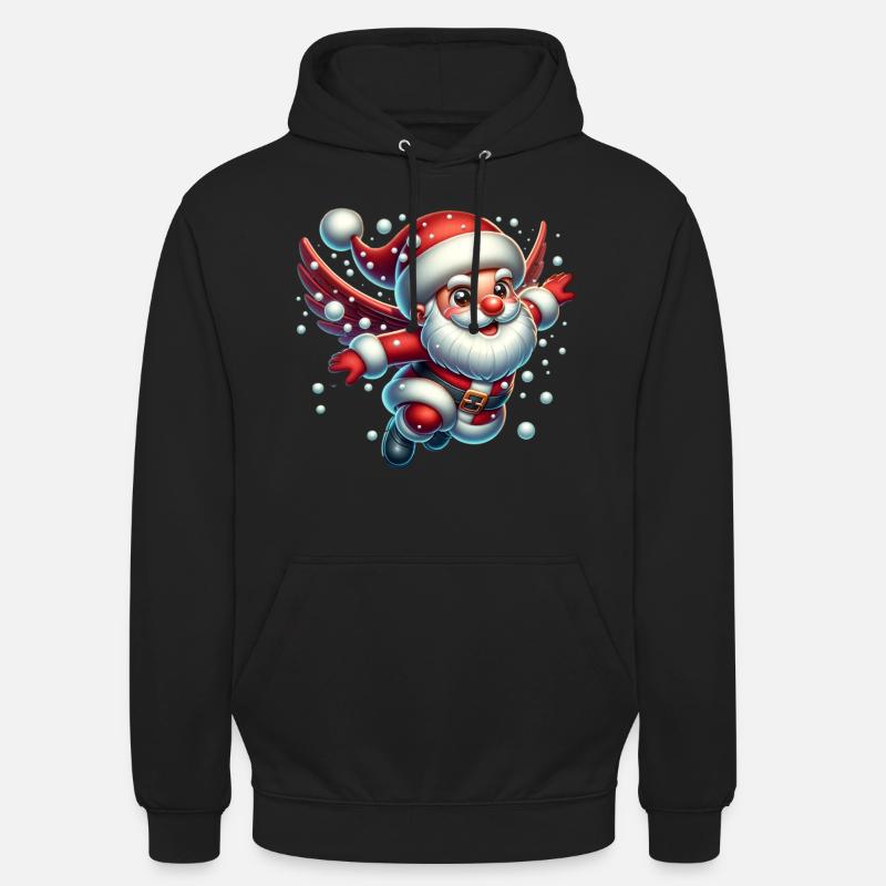 Weihnachtsmann Schneebälle - Unisex Hoodie - Schwarz