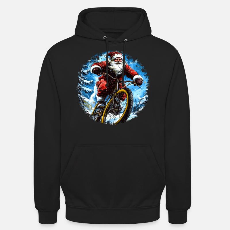 Weihnachtsmann Mountainbiker - Unisex Hoodie - Schwarz