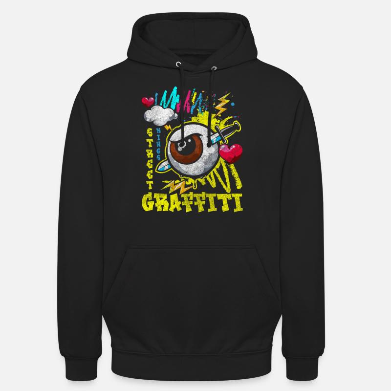 Graffiti Malerei Mode Einzigartig - Unisex Hoodie - Schwarz