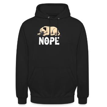 Carlin Carlin Chien paresseux NOPE Carlin Dicton - Sweat-shirt à capuche unisexe - noir - Devant - Alina (178cm) & Michal (187cm)