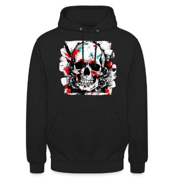 Biker Club Tattoo Trash Polka Style - Unisex Hoodie - Schwarz - Vorne - Alina (178cm) & Michal (187cm)
