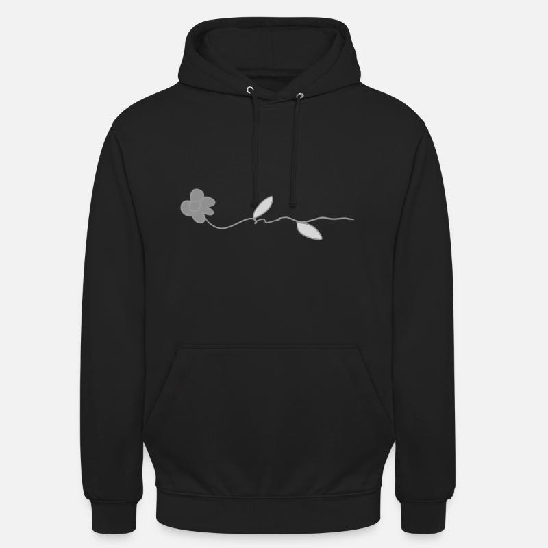 fleur rose symbole gris - Sweat-shirt à capuche unisexe - noir