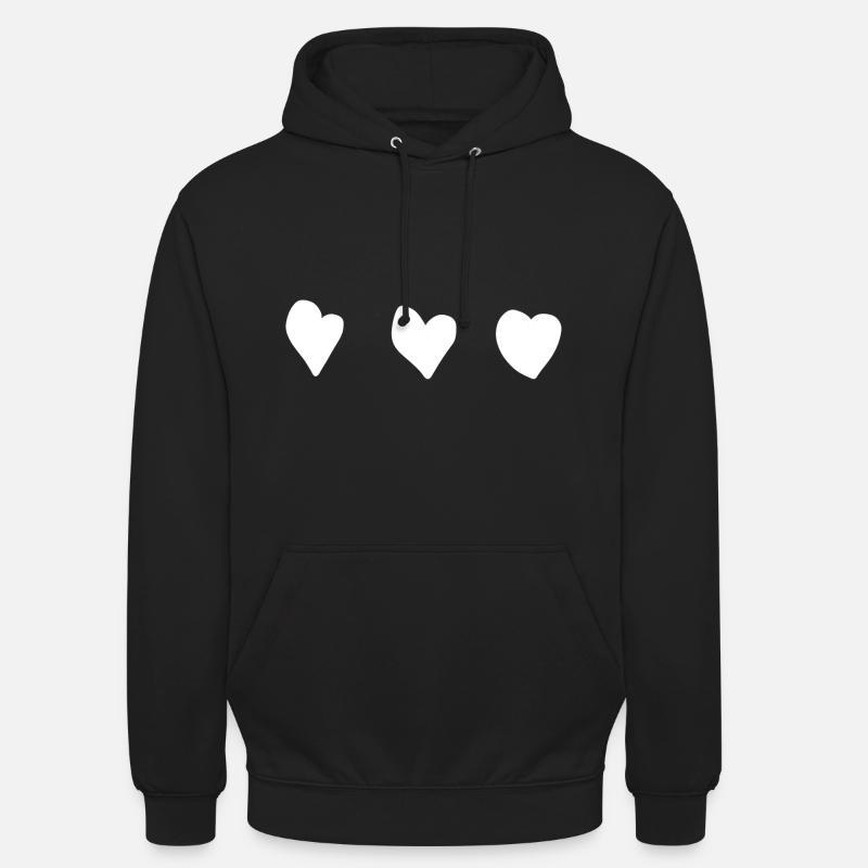 Three Hearts Heart Shape - Unisex Hoodie - black