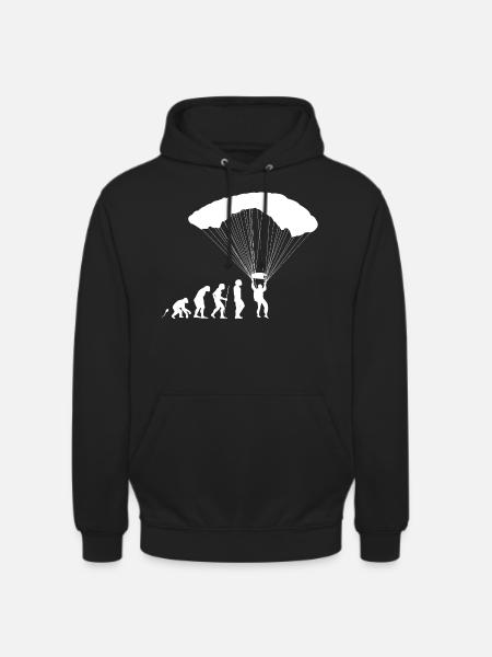 Fallschirmspringen Evolution Fun Shirt - Unisex Hoodie - Schwarz