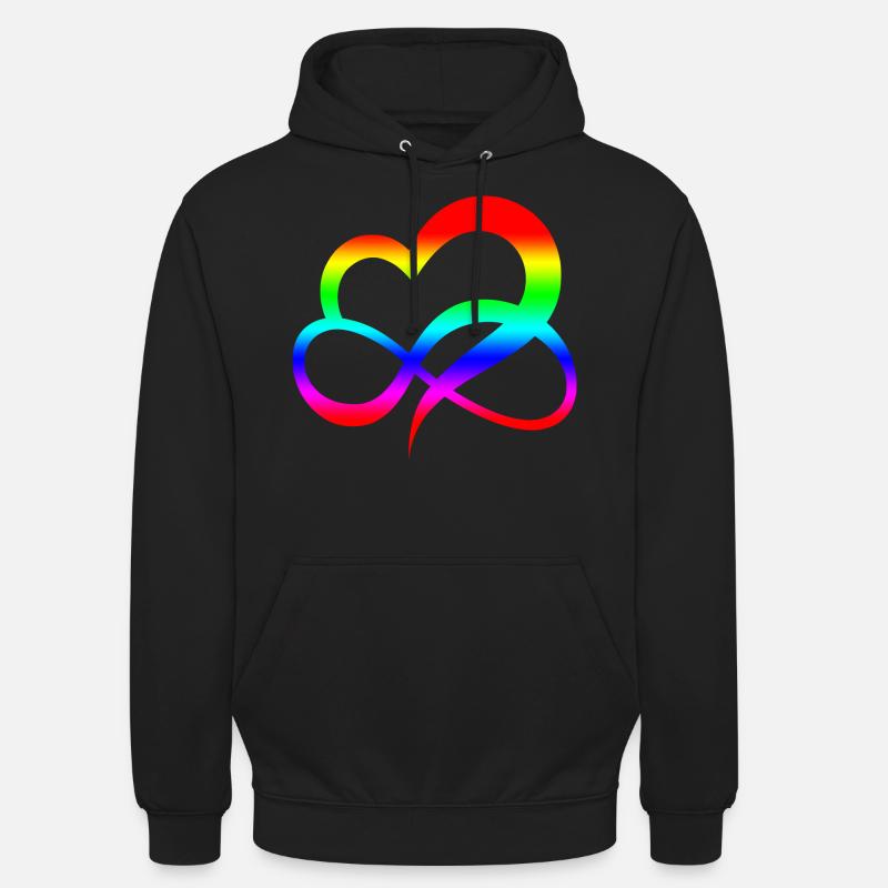 Regenbogen Herz - Unisex Hoodie - Schwarz