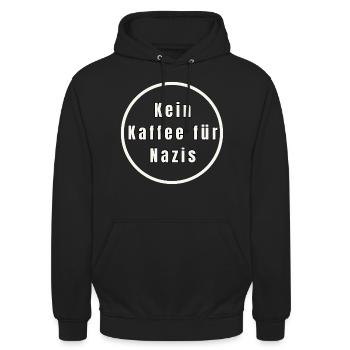 Kein Kaffee f0r Nazis - Unisex Hoodie - Schwarz - Vorne - Alina (178cm) & Michal (187cm)