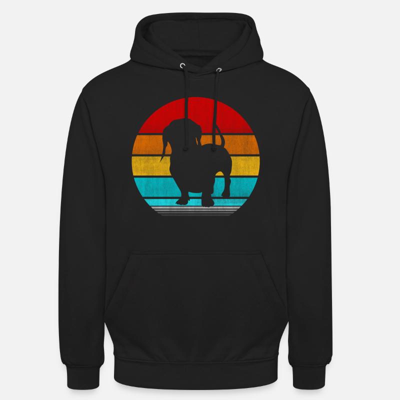 teckel - Sweat-shirt à capuche unisexe - noir