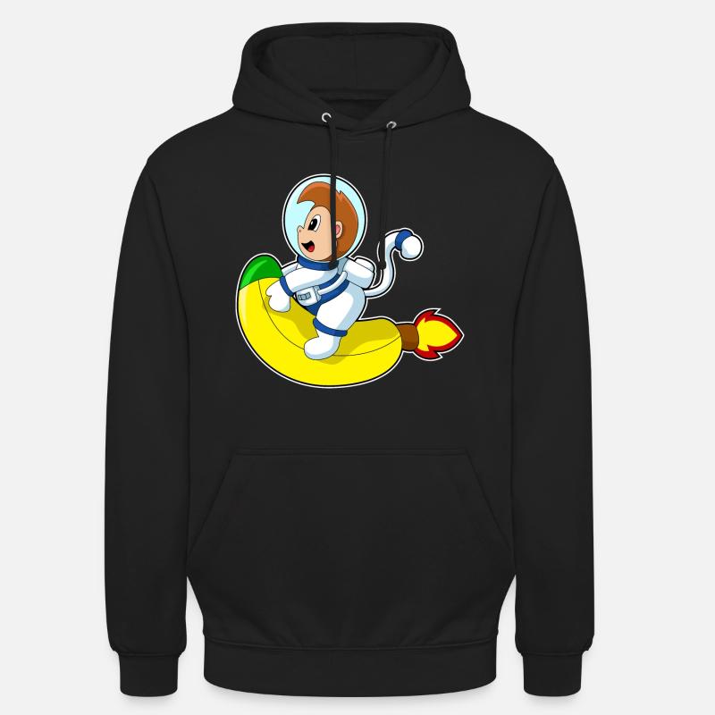 Monkey Banana Astronaute - Sweat-shirt à capuche unisexe - noir